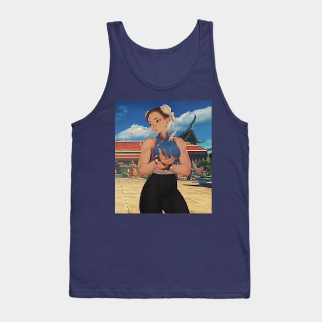 Street Fighter Chung Lee Temple Tank Top by Clifficus